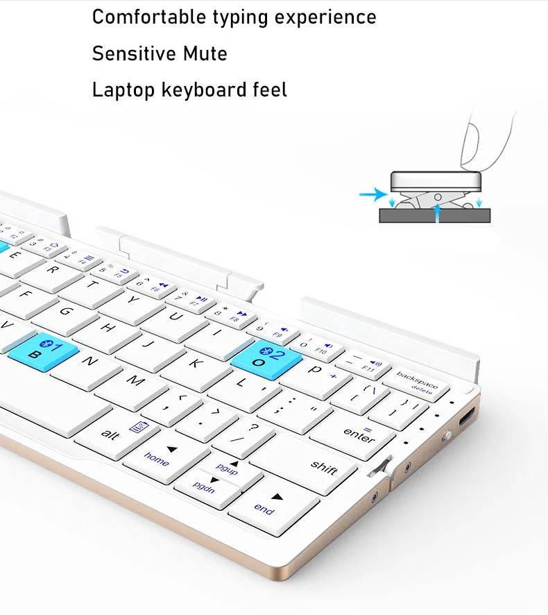 Foldable Keyboard Wireless BT Smartphone Recharge Folding Keyboard Portable Clavier Pliable