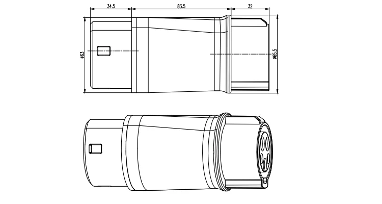 Electric Vehicles Connector Plug Type 1 to Type 2 EV Charging Adapter