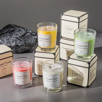 High-End Souvenir Glass Aromatherapy Candle Smokeless Soy Wax Scented Vanilla Long for Birthdays Weddings Manufacturer Wholesale