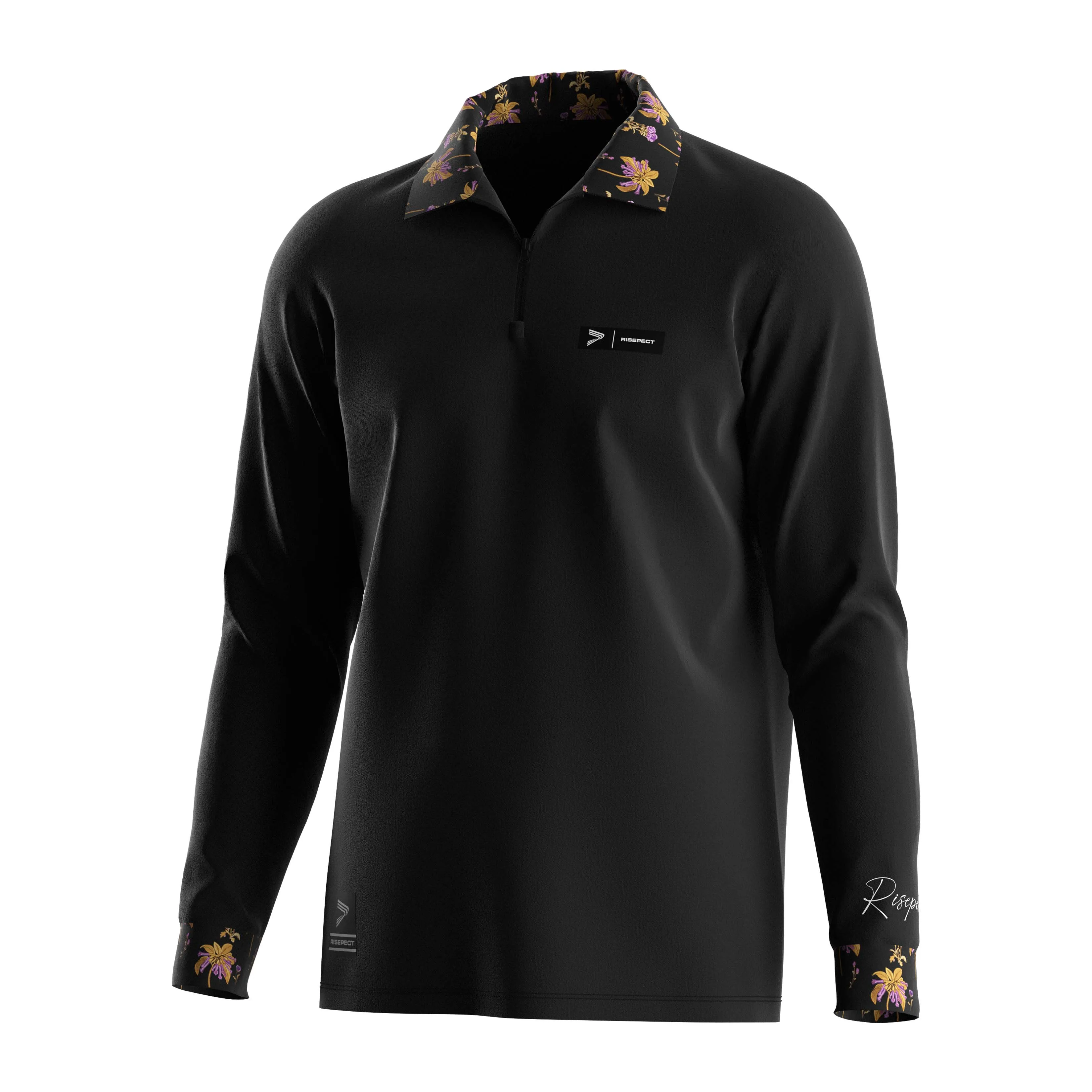 トップス REVERBERATE ZIP LONG SLEEVE POLO Iceglad Men's Polo Shirts Long Sleeve Performance Slim Fit