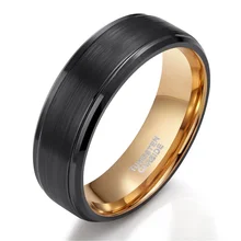 Black Tungsten Ring 8mm Wedding Band Couple Rings for Men Women Classic Size 4-15 for Engagement Gift