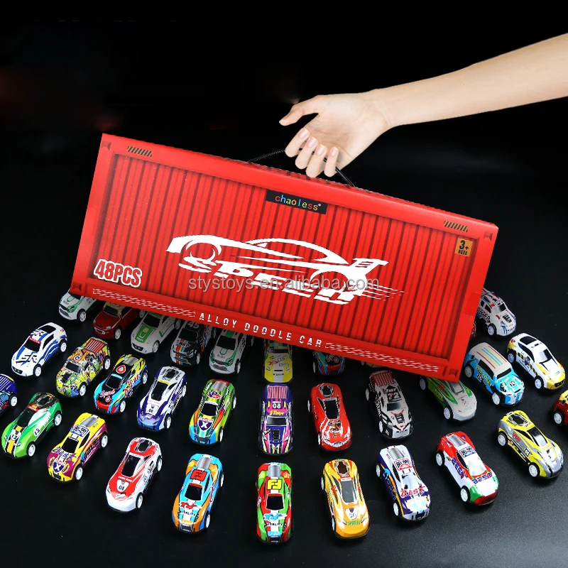 YS TOY Storage Box - 48pcs Mini Diecast Toys Racing Collection