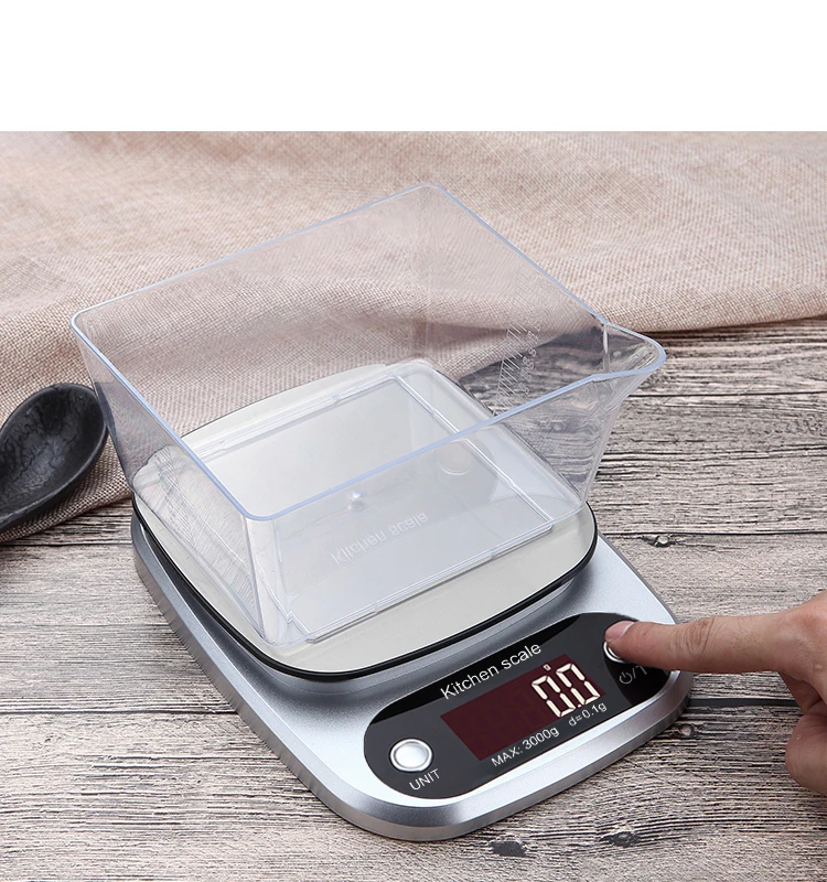 10kg/1g 5kg/0.1g USB Charging Digital Kitchen Scale IP67 Waterproof  Stainless Steel Weighing Scale Food Diet Electronic Scale