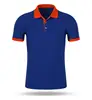 Azul oscuro con cuello naranja