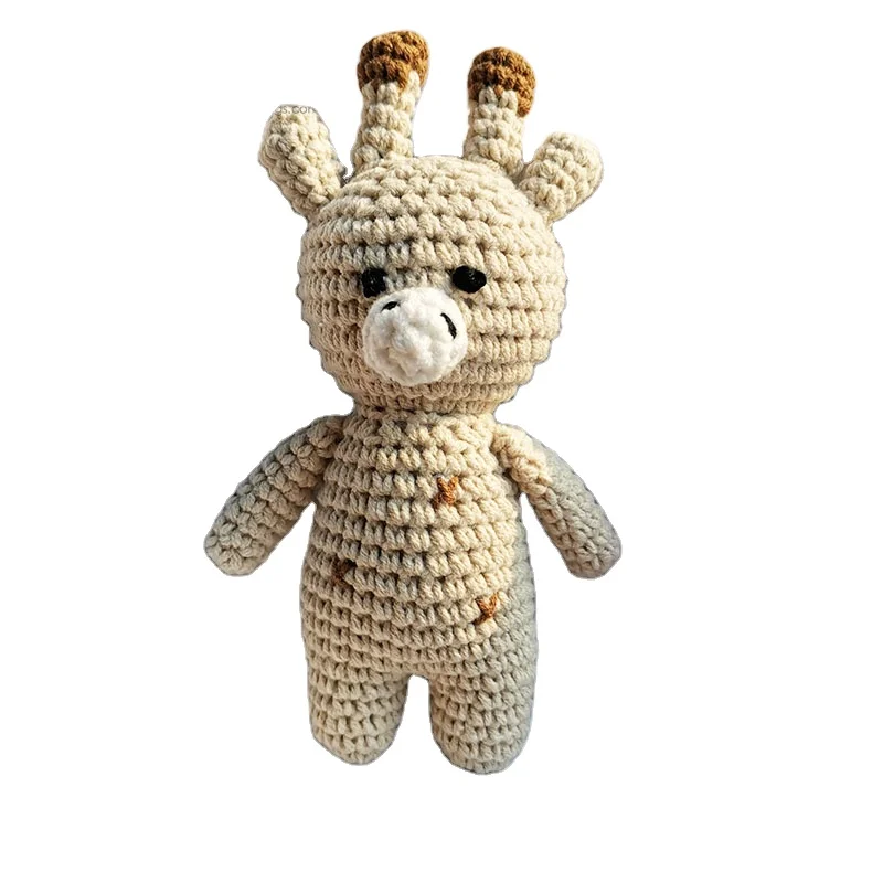 Sonajero de juguete de ganchillo de peluche natural para bebés