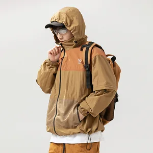 OEM & ODM ProductionMen's XL Summer Cool Breathable Canvas Blouson Casual Short-Sleeved Zipper Closure