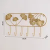 Un gancio rotondo foglia oro-ginkgo 6 gancio