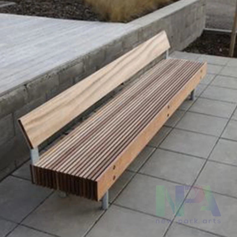 Vincentaa Modern Urban Furniture Custom Wooden  Bench Seat Outdoor Patio Bench