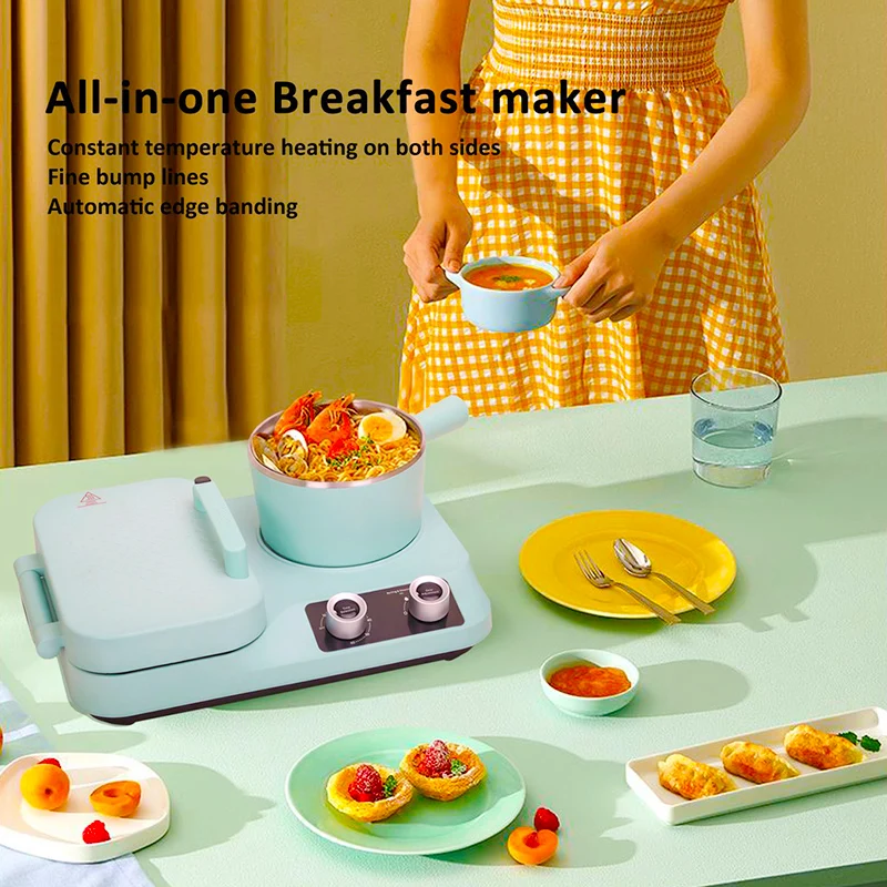 Retail 4 in 1 Breakfast Maker Detachable Sandwich Maker Automatic Toaster and Boiler