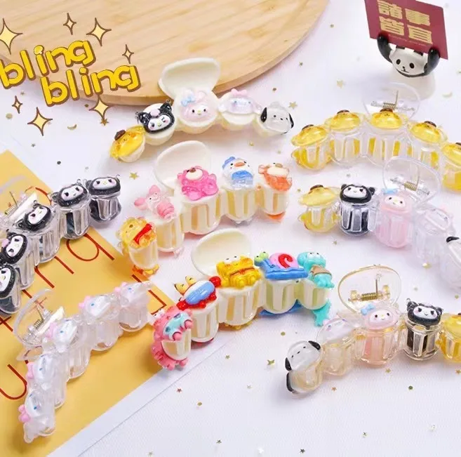 Оптовая продажа, Новое поступление, детский зажим из губки с изображением медведя-клубники, хвоста, для женщин, для детей