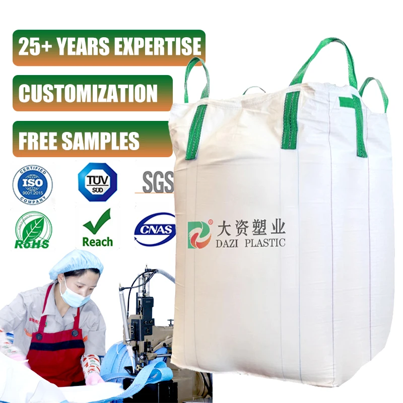 Industrial Plastic Bags 1t Capacity Jumbo Bag 1000kg Super Saco Container  Ton Big Bag Fiber Reinforced Plastic (FRP)
