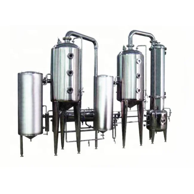 Triple Effect Forced Circulation Evaporator Vacuum Distillation Engineers Available to Service Machinery Overseas Steam Provided