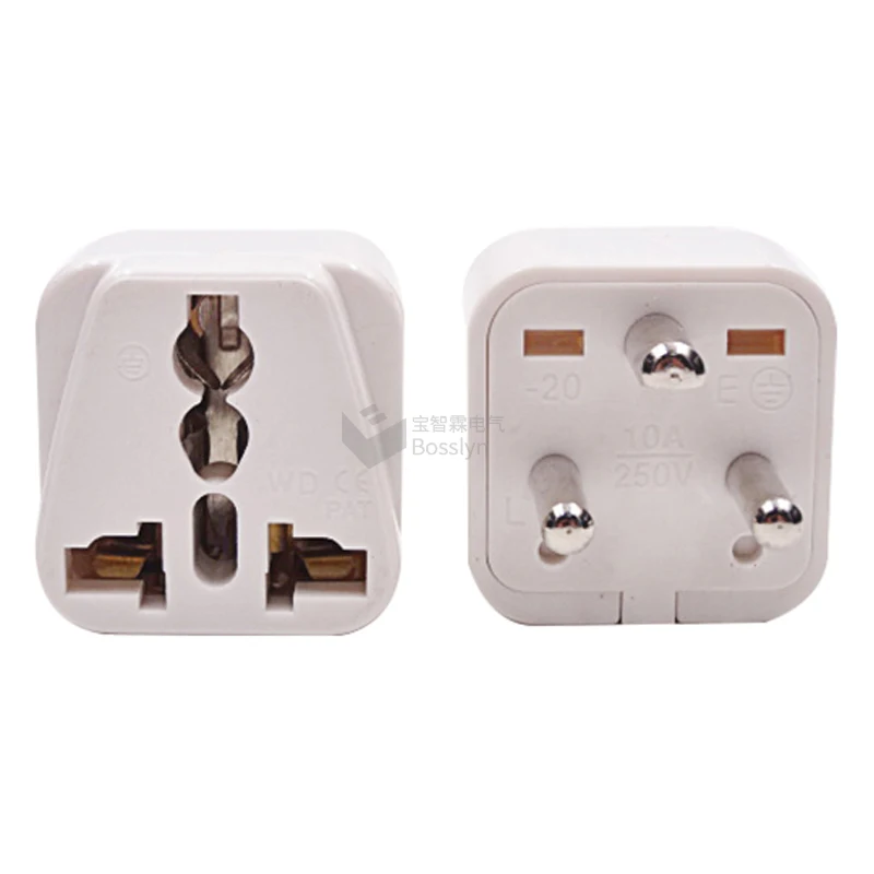 Detachable 3 Round Pin 220V 15Amp India Plug Power Adapter