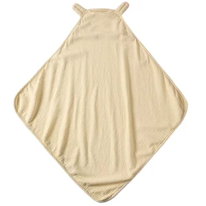 Wholesale 100% Cotton Muslin Baby Blanket Unisex Soft Thin Swaddle Natural Plant Dye Knitted Technique Baby Clothes