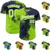 Fluorescent Green and Navy Blue