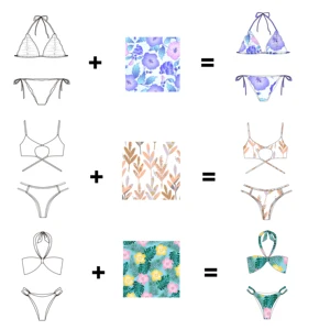 OEKO-TEX  ECO Friendly Fabric High Waisted Solid Micro Mini Bikini Two Piece Swimsuit