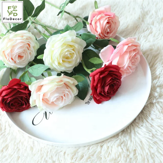 Fake Silk Flower Rose Fabric Shower Home Festival Table Centerpieces Decor 