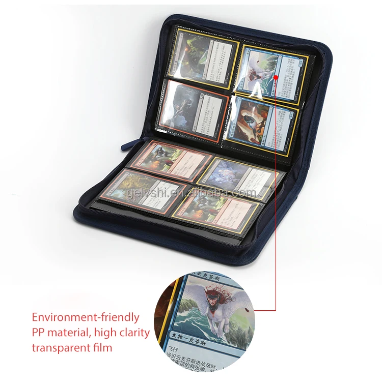 Card Binder Mtg Game Pocket A4 Zipper Pu Collection 4pocket Trading