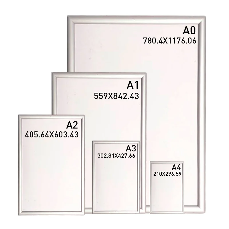Hookei Various Size A0/a1/a2/a3/a4/a5/b1/b2  Black Wall Mounted Picture Aluminium Snap Frame Poster Photo Frame