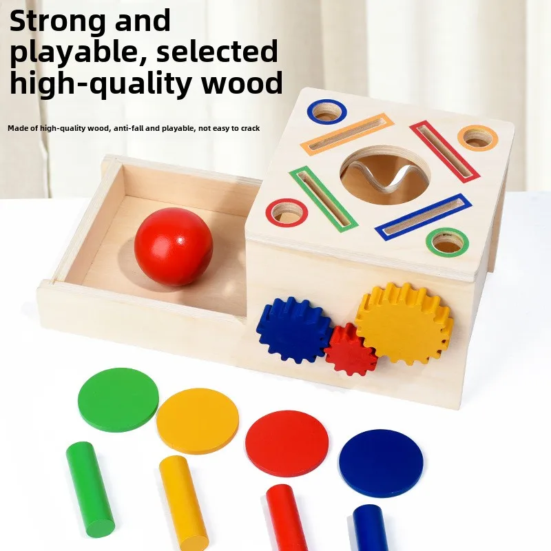 Montessori educatief speelgoed Vroeg leermateriaal Tandwiel Kleuren combineren Houten speelset Baby speelgoed Muntendoos Objectpermanentiedoos Speelgoed