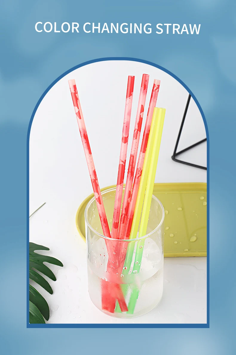 Color Changing Blood Spatter Straw,Reusable Plastic Straws Blood ...