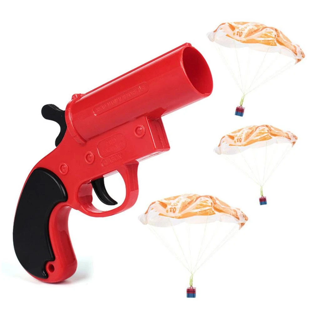 Airdrop Signal Shooting Small Launch Parachute Gun Toys Set for Kids and Adults