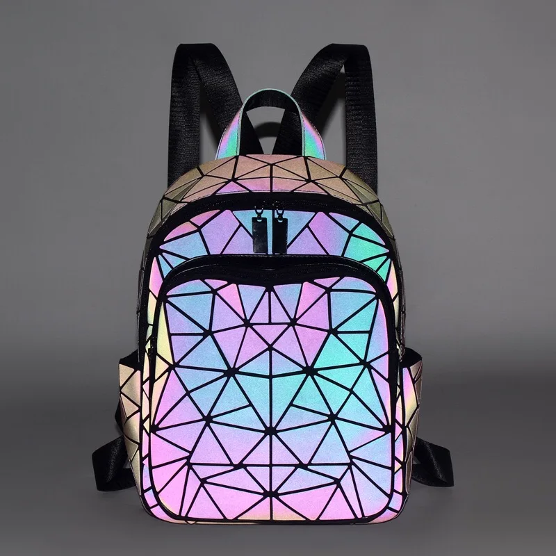 2024 Latest Diamond Lattice Women Backpack Purse Kawaii Gray Luminous Travel Backpack Fashion Girls Boys School Bags