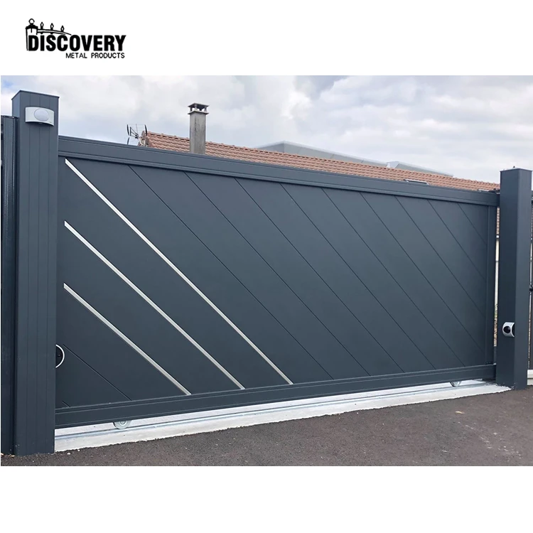 Modern Aluminum Sliding Gate Custom Driveway Entrance Gate for Villa and Garden
