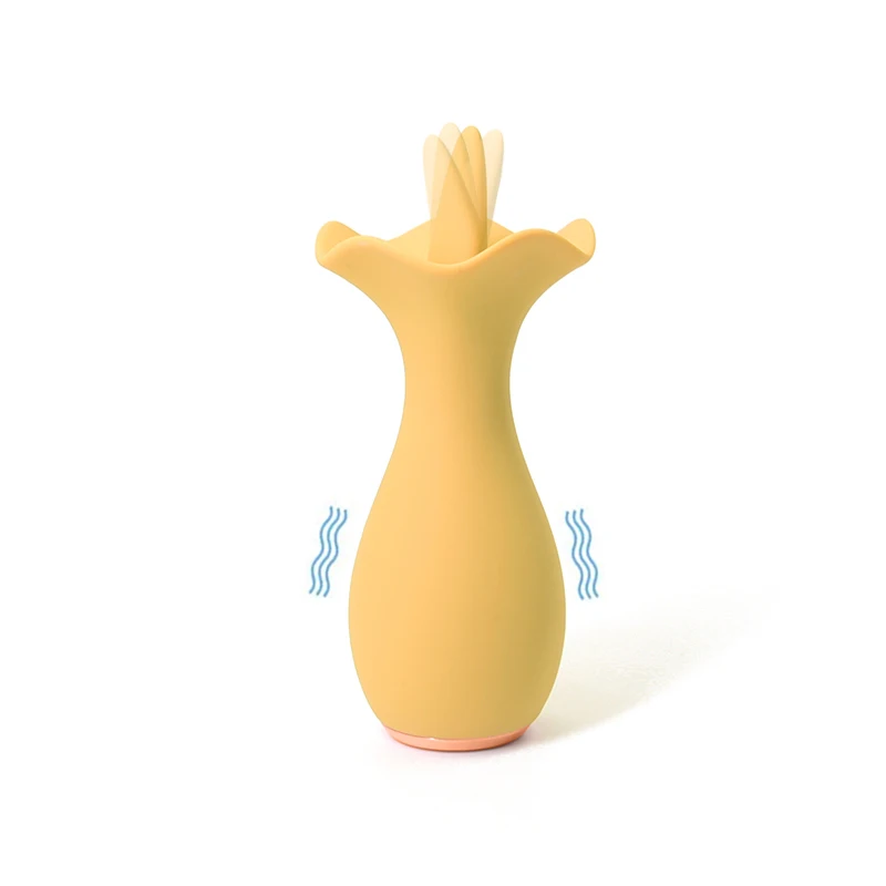 New Design Flower Shape Tongue Licker G Spot Silicone Vibrator Powerful Slime  for Women  Message