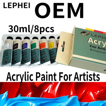 LEPHEI acrylic paint  30ml *8tube/set  factory OEM   for artist   non-toxic acrylic color