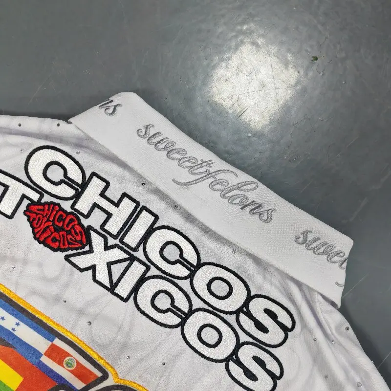 300gsm Heavyweight Mens Cropped T Shirt Loose Retro Street Style Long Sleeve Embroidery Customizable Pattern Casual Tops gallery 3