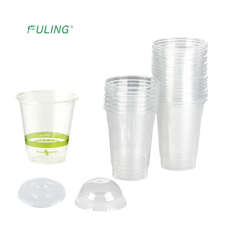 Factory Price Printing logo Recyclable Cold Drinking 32 oz Disposable Milkshaker Transparent Plastic Cups with Lid
