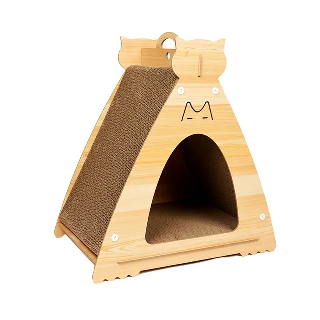 Factory Wholesale Extra Large Multi-Cat Toy Cat Scratcher All-Year round Neutral Wooden Concubine Chair Corrugated Paper Nest