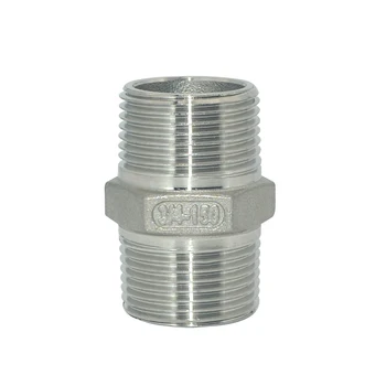 304/316 Stainless Steel Hexagonal Outer Wire Connector Direct Head-To-Wire Inner Straight-Through Male Thread Water Pipe Joint