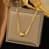 ah230-double chain ball necklace gold