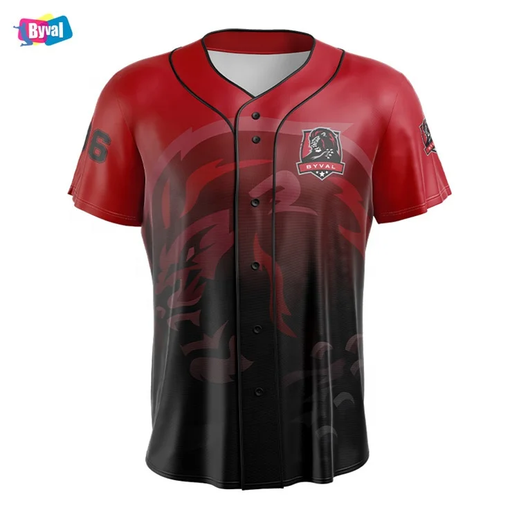 Buy Byval Custom Baseball Uniforms Full Button Baseball Jersey