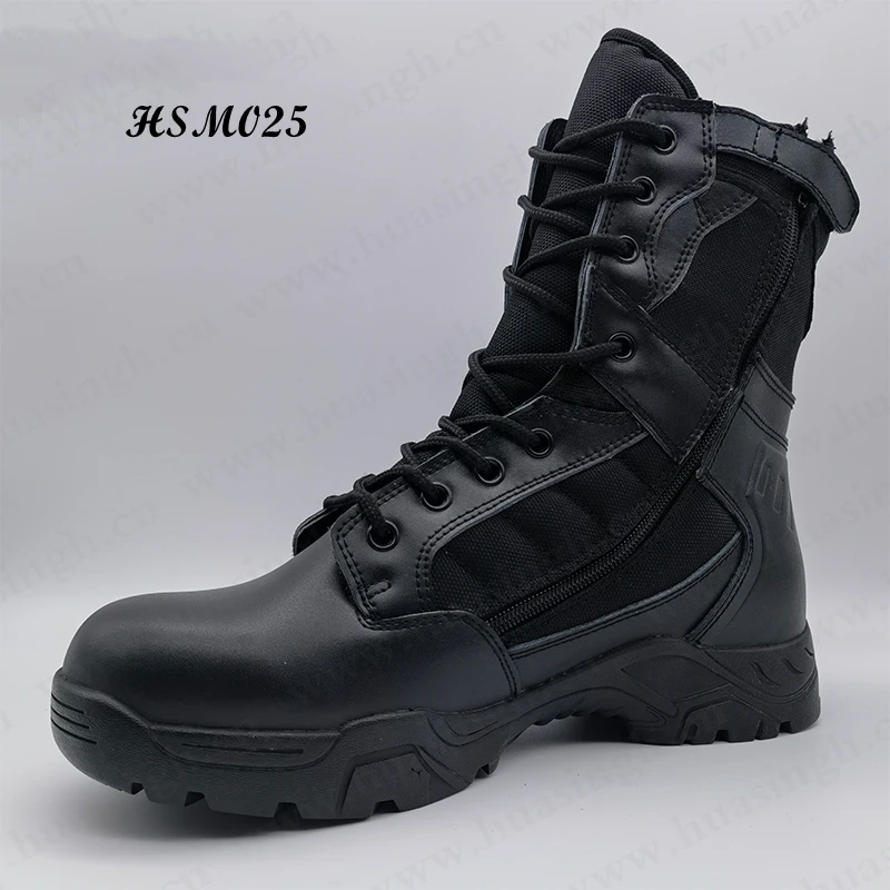 LXG,8 Inch Strong Grip Rubber Sole Black&sand Combat Boots Factory Direct Daily Training Tactical Boots with Side Zipper HSM025