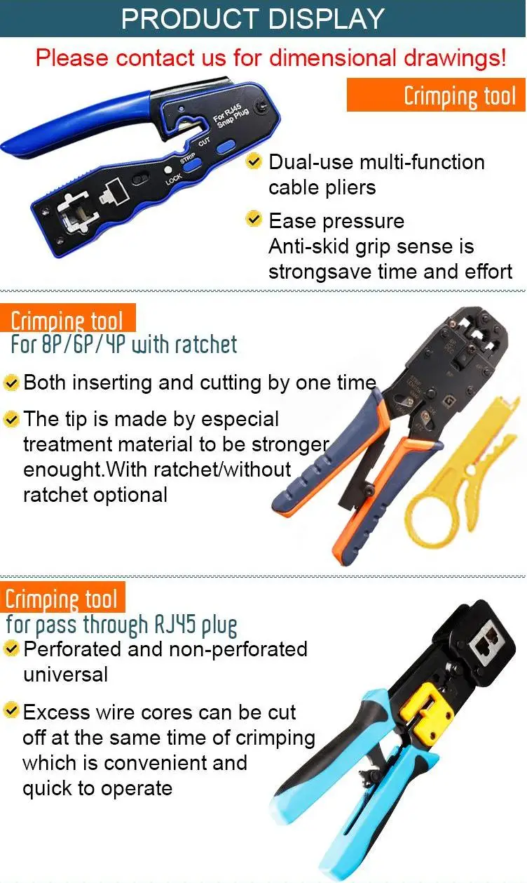 Gcabling Network Cabling Tool Kit Hand Crimping Rj45 Tool Lan Cable ...