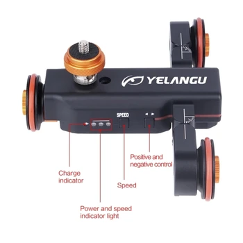 YELANGU L4X Mini Motorized Electric Track Slider Motor Dolly Truck Car for Camera Camcorder DV Cameras Truck Cars detail image