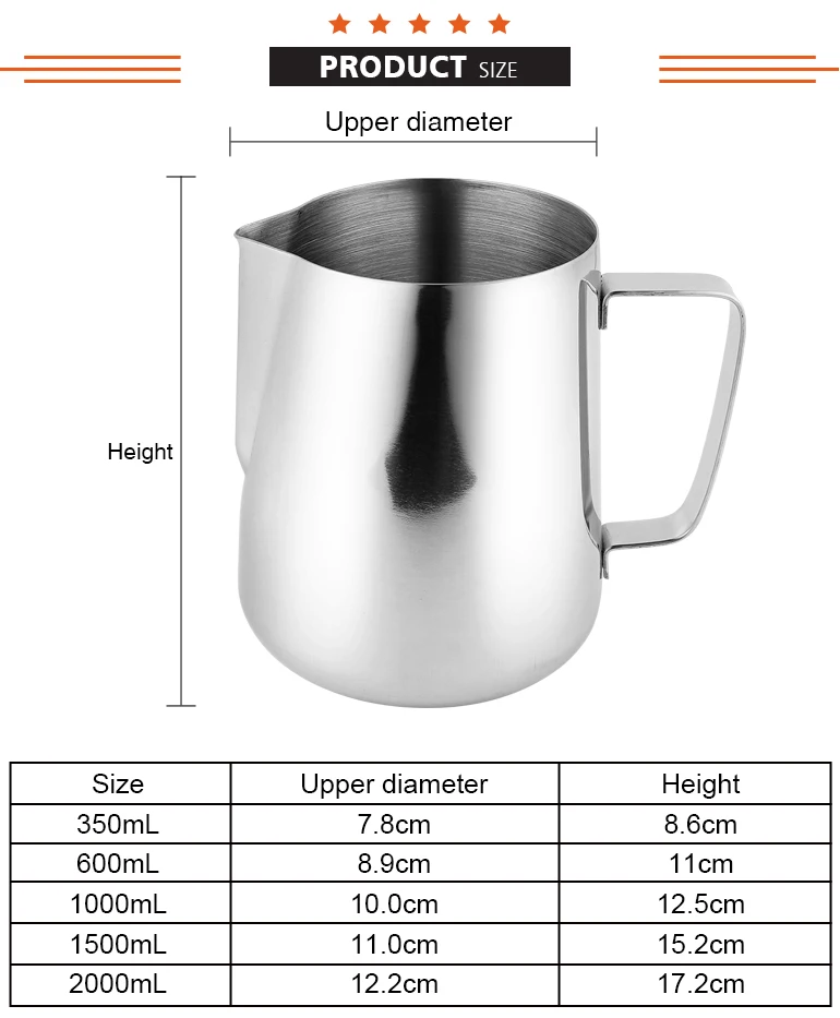 Factory Wholesale Different Sizes Latte Art Pitcher Stainless Steel ...
