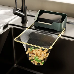 Home Storage Organization Sink Filter Rack Waste Leftovers Drain Net Storage Dishwashing Dish Rack for Kitchen