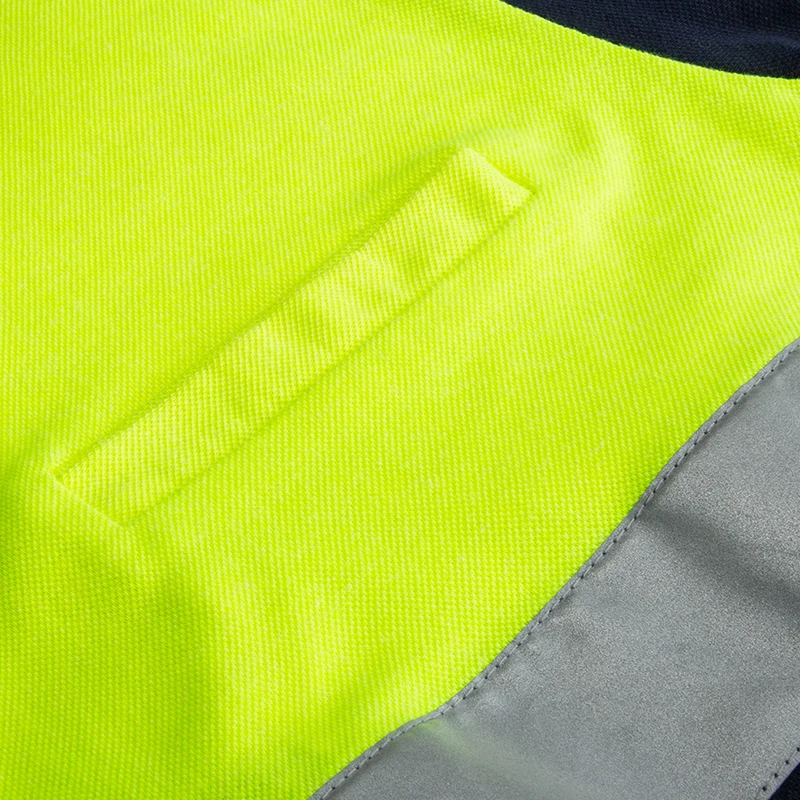 Оптовая продажа на заказ унисекс короткий рукав Футболка с высокой видимостью строительных работ Королевский синий светоотражающий Hi Vis футболка-поло