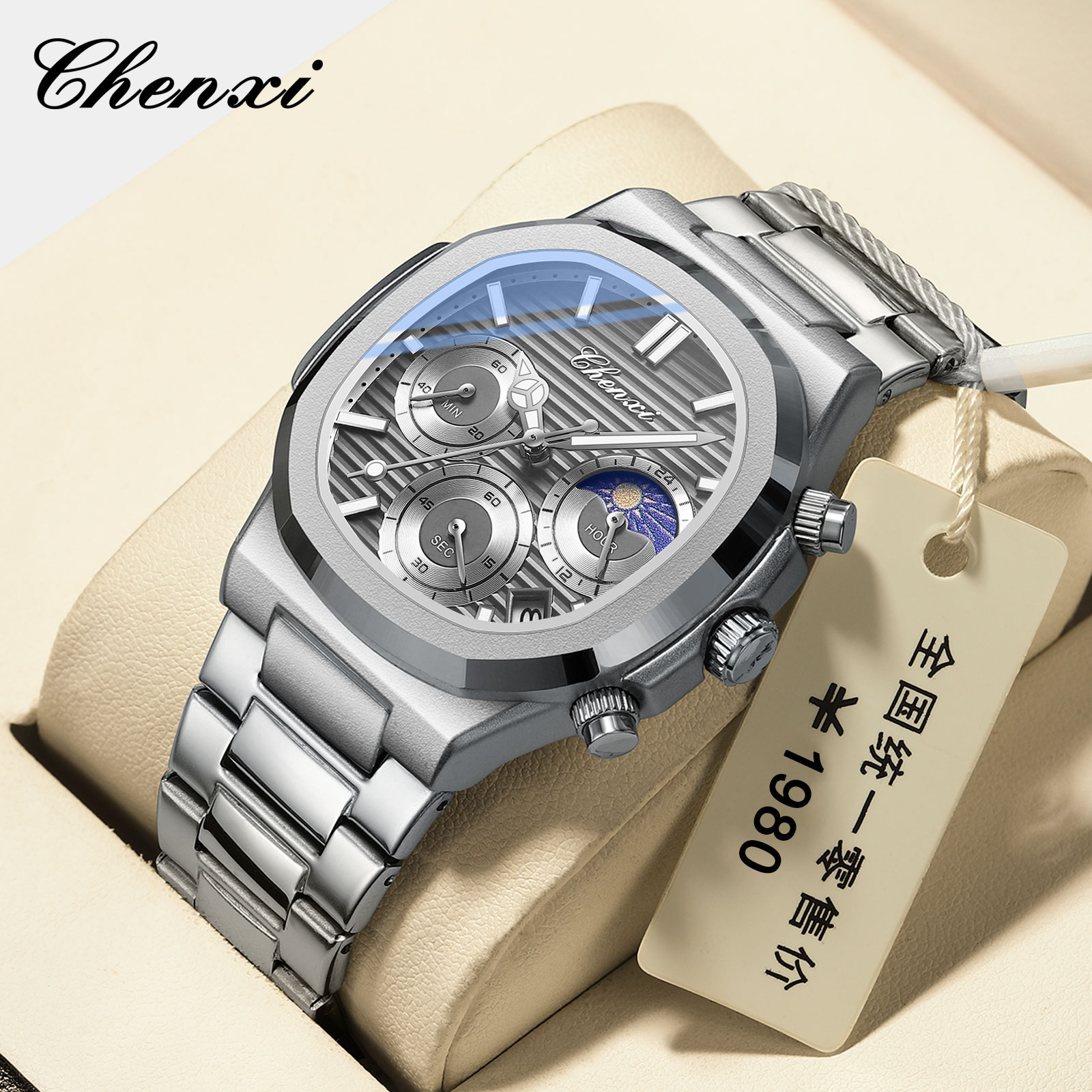 CHENXI 922 Stainless Steel Strap Quartz Chronograph Watch