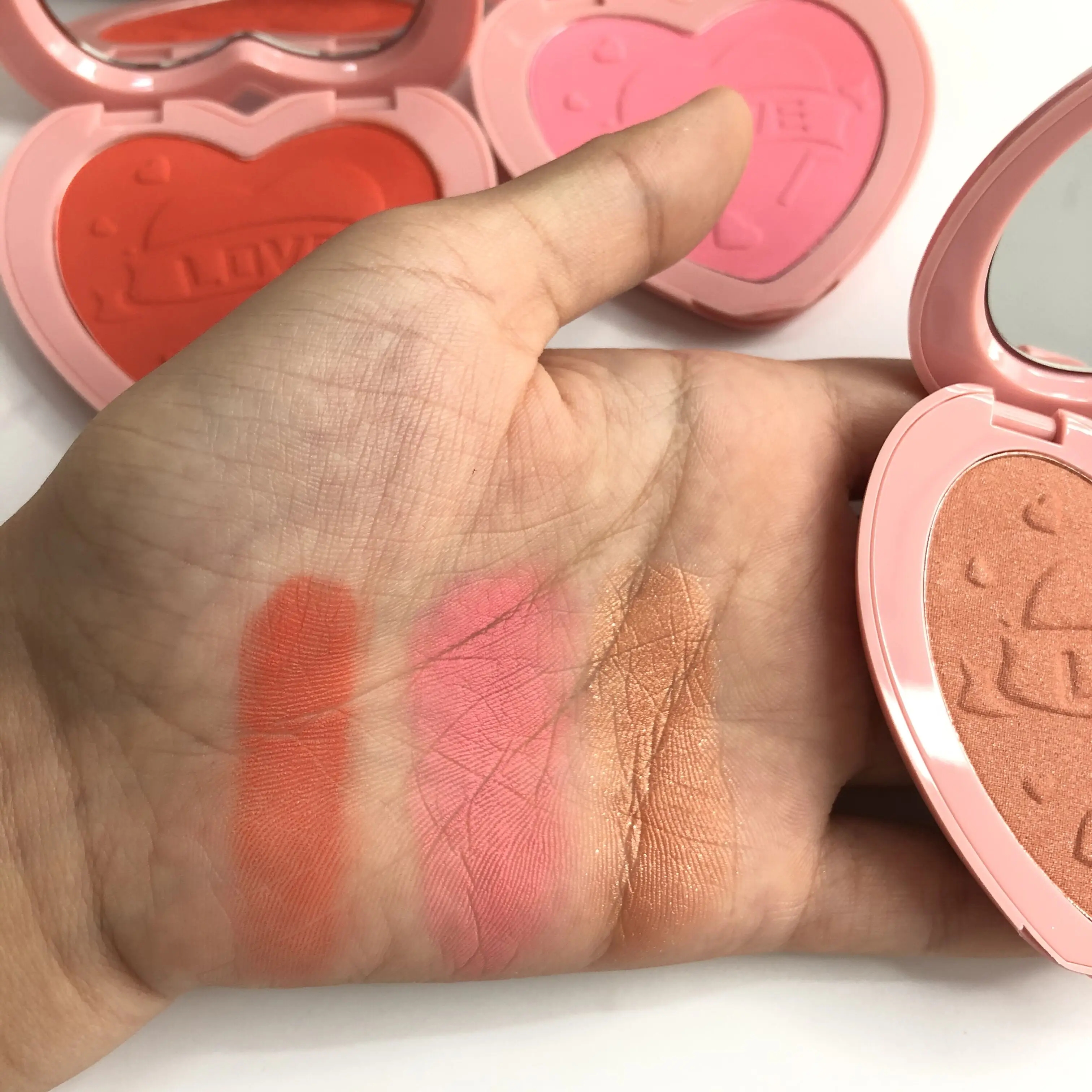 High Quality Blush Pink Box Pressed Powder Private Label