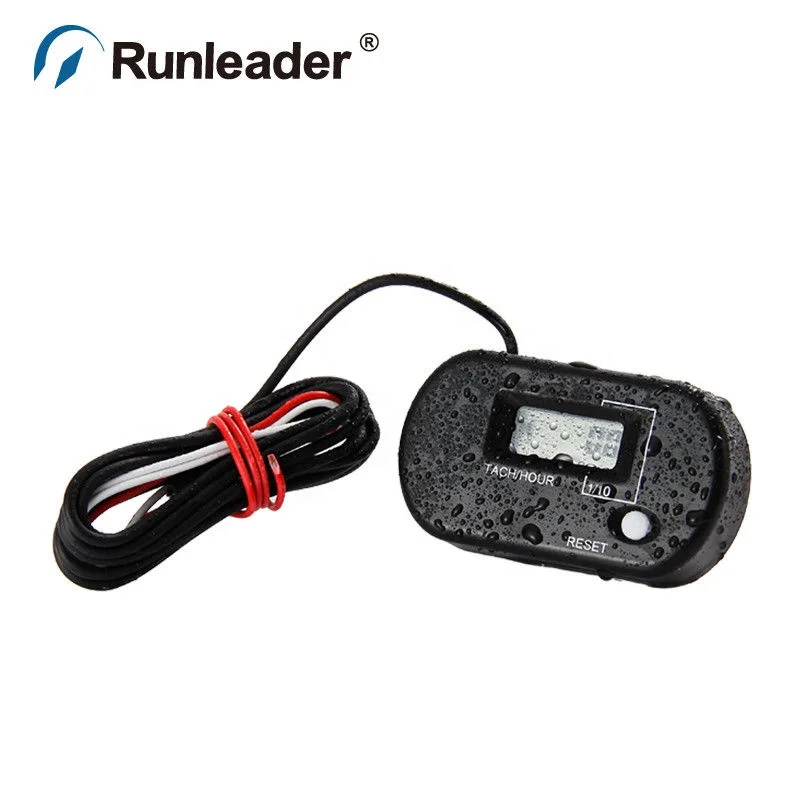 Runleader Digital Inductive Tachometer Hour Meter for Motocross Snowmobile ATV Dirt Bike Snowblower Tractor Marine Lawn Mower