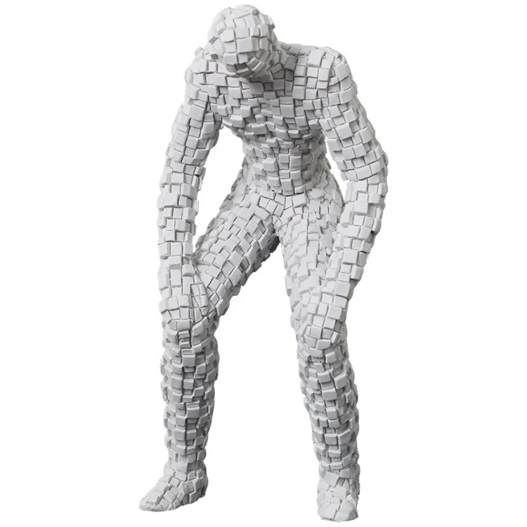2022 New Design White Abstract Figure Sculpture Abstract Human Resin Mosaic Craft Home Decoration