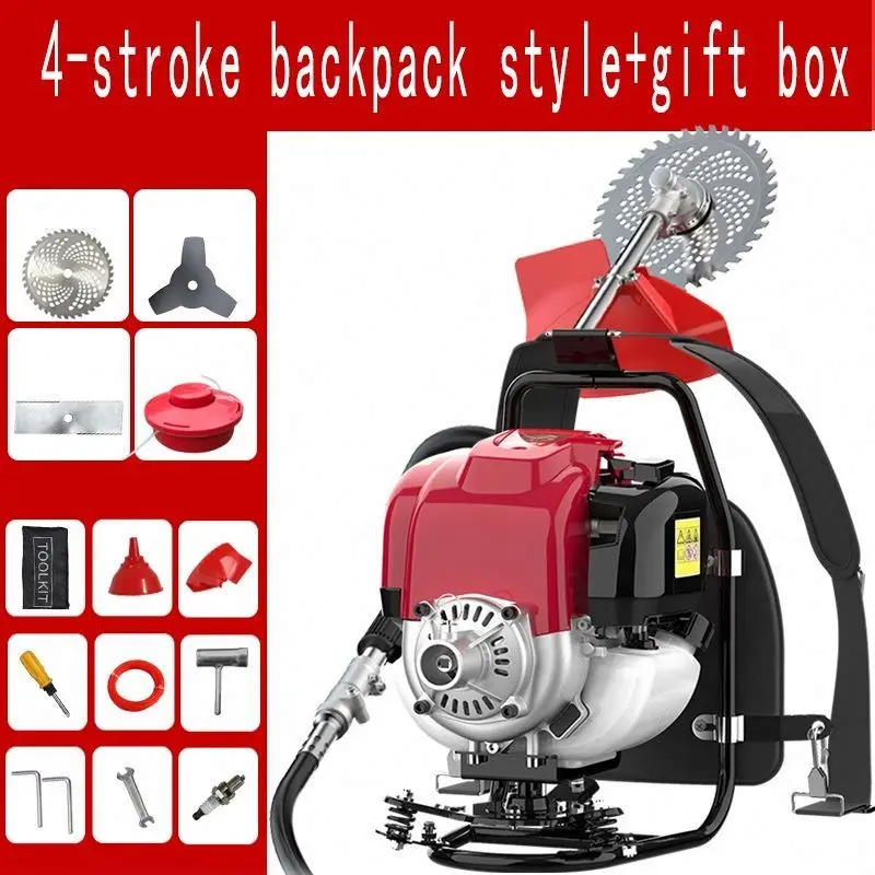 Four Stroke Knapsack Type Small Multifunctional Agricultural Gasoline Land Reclamation and Weeding Household Weeding Machine