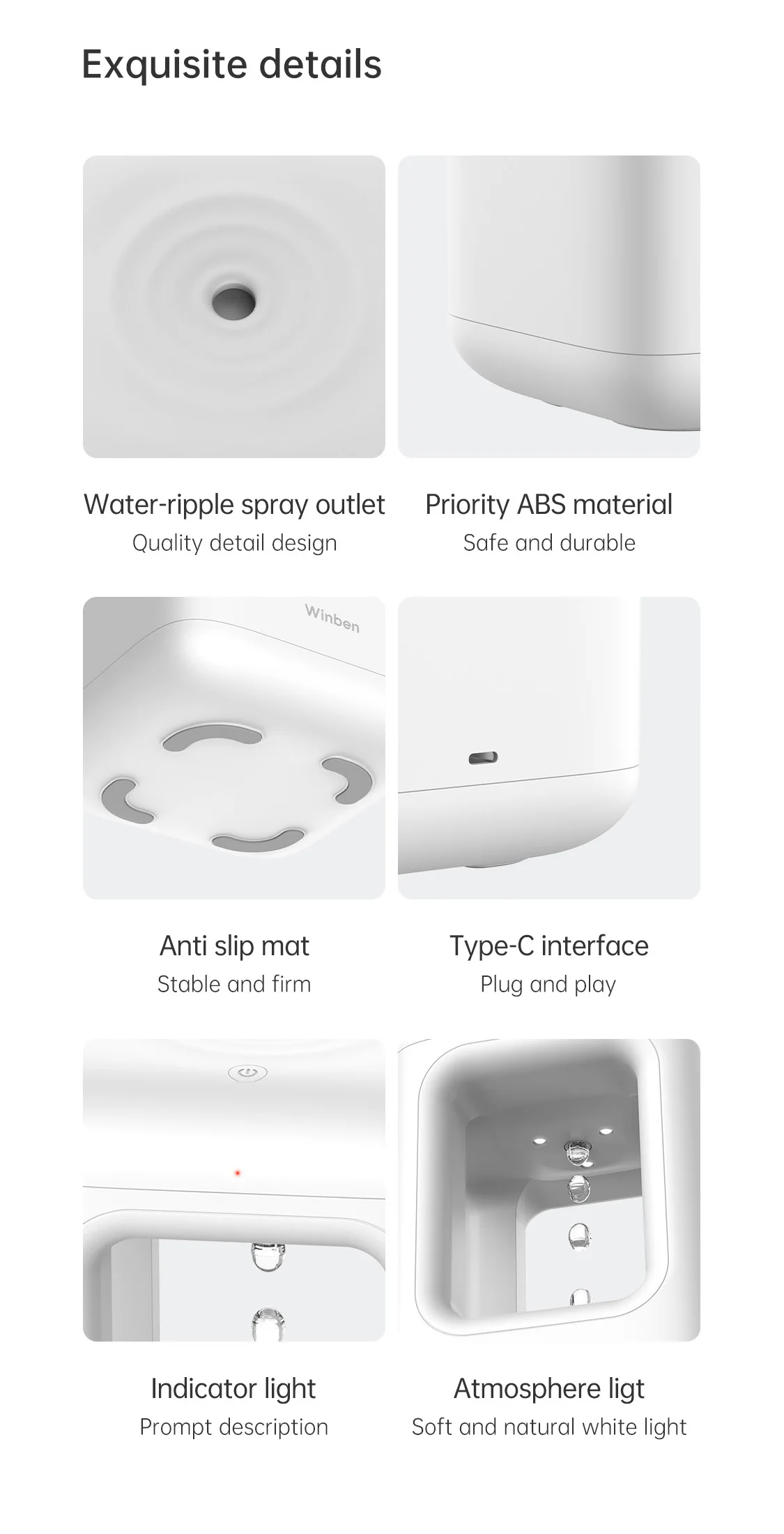 Amazon Hot Sell Antigravity Water Drop Humidifier Smart Air Humidifier