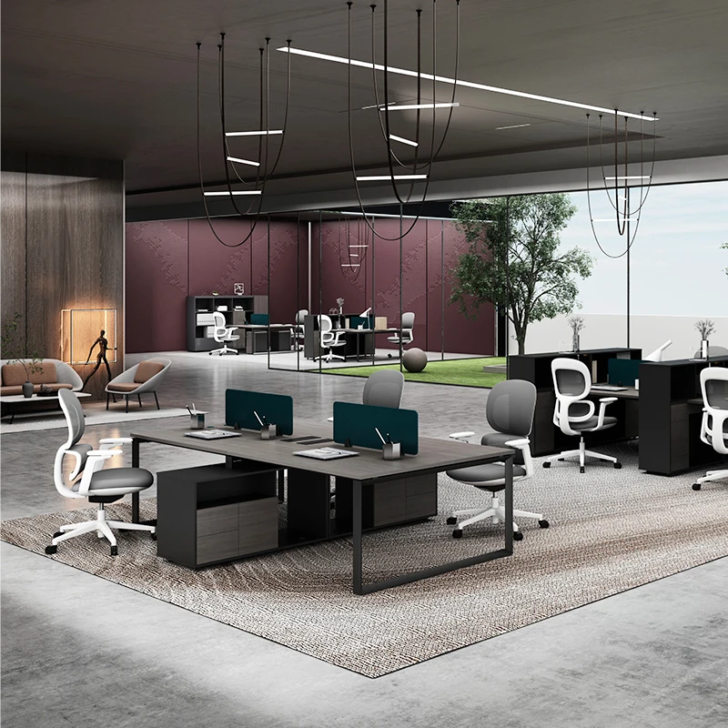 Modern Metal Working Modular Staff Office Desk 2 4 6 Person Office Partition Cubicle Workstation