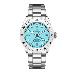 ODM Custom Logo Water Resistant 20 ATM 39mm Sapphire Crystal Glass Automatic Men's Mechanical NH34 Movement GMT Watch with Date